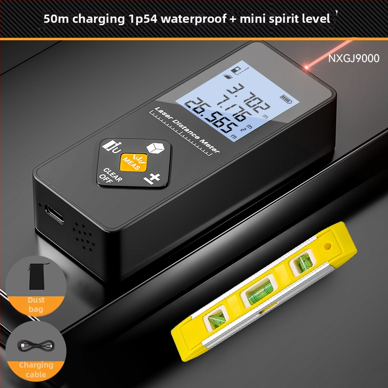 Lāzera attāluma mērītājs – trīs vienā funkcija, augsta precizitāte, uzlādējams, 100 m diapazons, piemērots iekšējai dekorācijai
