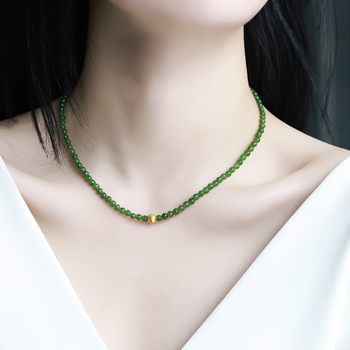 Colier din jad cu pandant, marca Yijia Crystal, stil Office Fashion