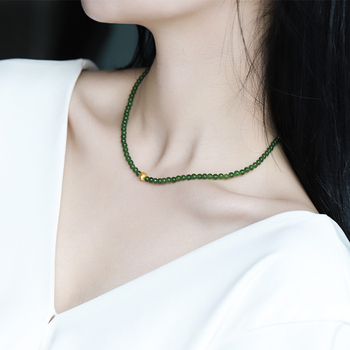 Colier din jad cu pandant, marca Yijia Crystal, stil Office Fashion