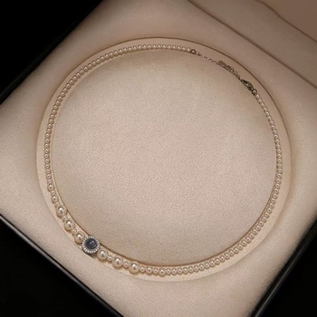 Smoki mesterséges gyöngyökkel készült nyaklánc, medál gyémántokkal díszítve, geometriai mintázat, golyó lánc, nőknek, divat ékszer, 2025 nyár