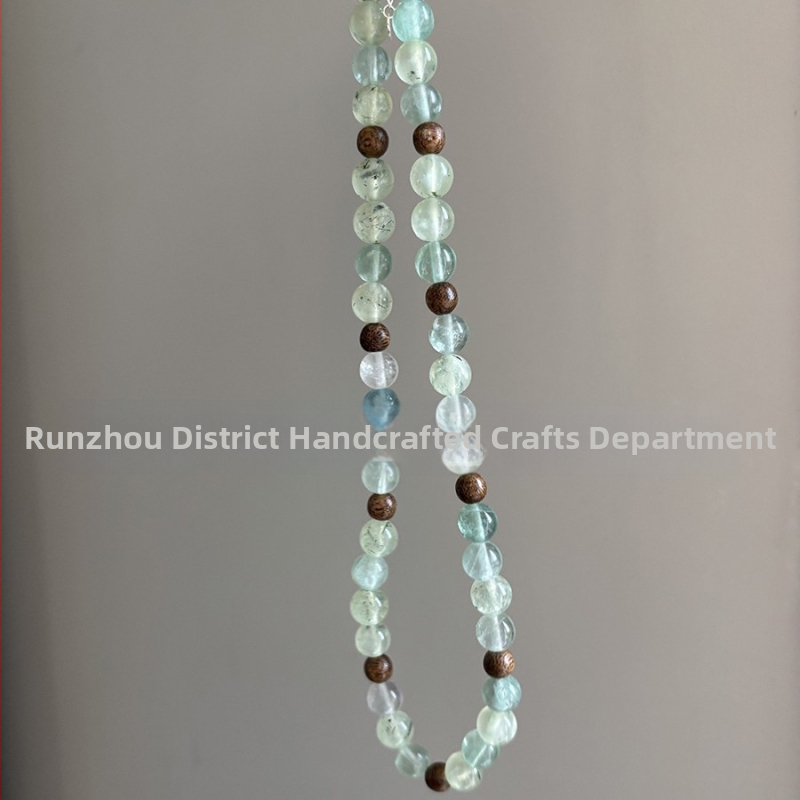 Kaklarota ar zaļo Hair Crystal un zaļo Ghost Crystal, 925 sudraba aksesuāri, oriģinālais dizains