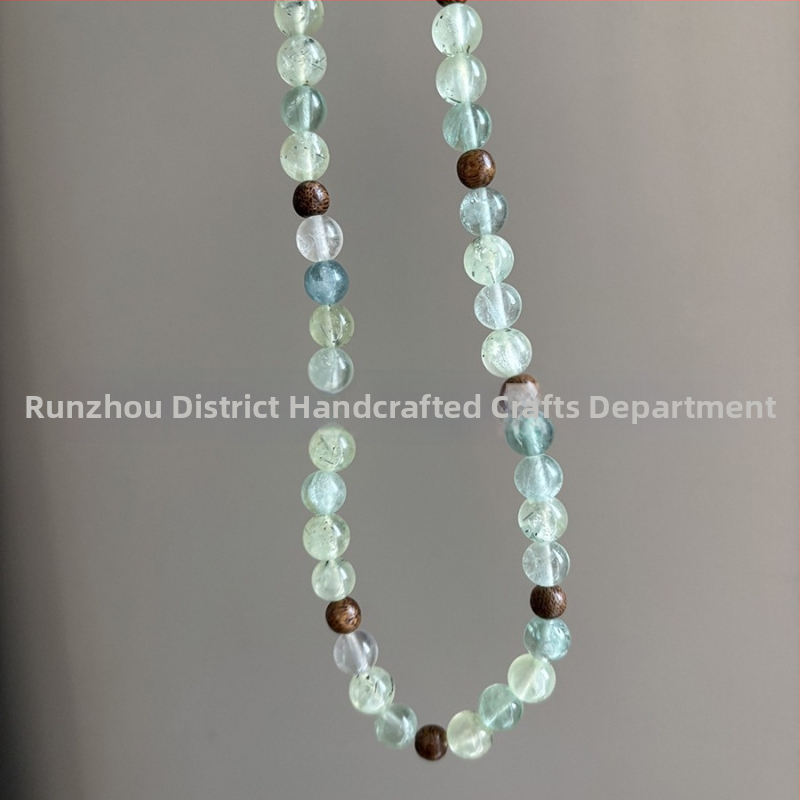 Kaklarota ar zaļo Hair Crystal un zaļo Ghost Crystal, 925 sudraba aksesuāri, oriģinālais dizains