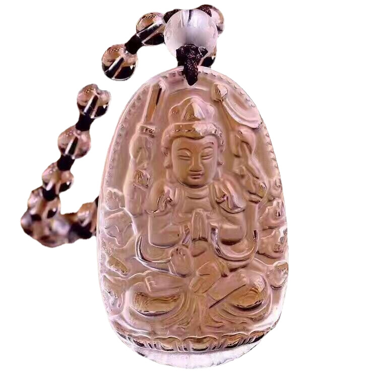 Colier cu pandant Buddha natal pentru zodii, Cristal lustruit