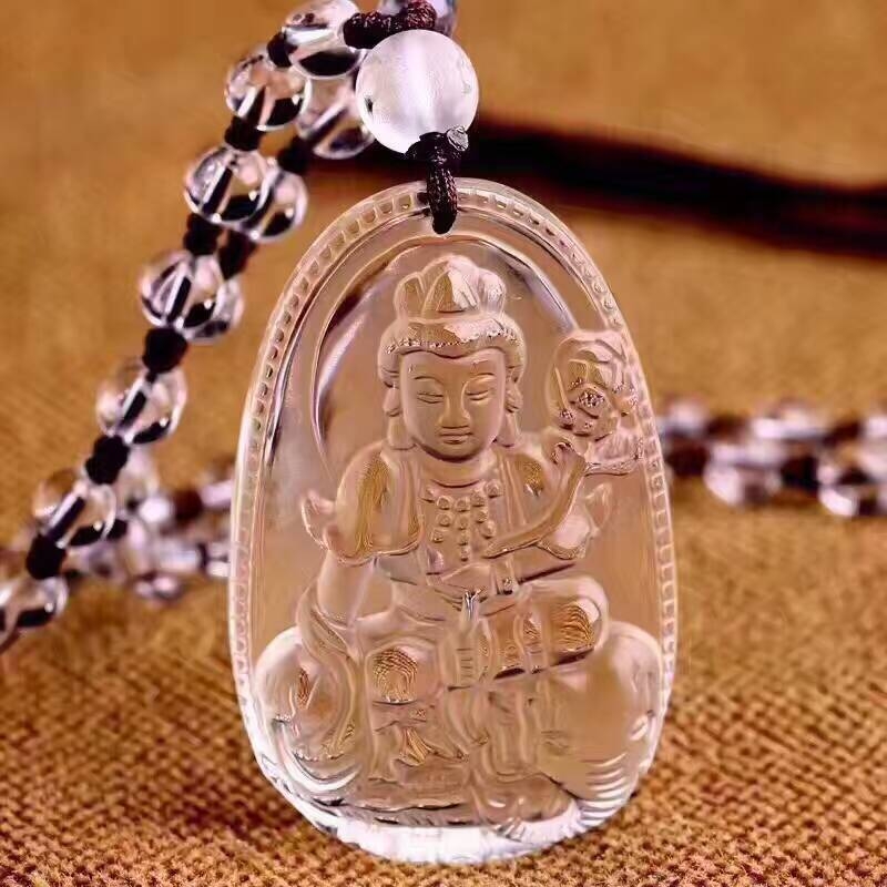 Colier cu pandant Buddha natal pentru zodii, Cristal lustruit