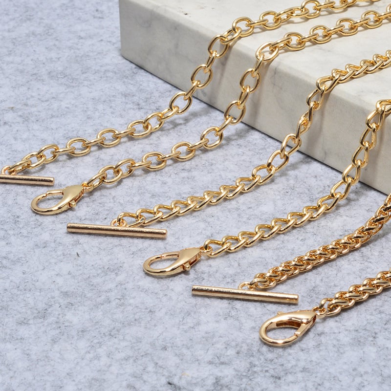 Metalni lančani remen za torbu s kopčom – tanak lanac, crossbody