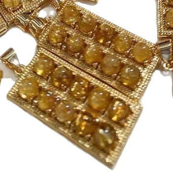 Unisex ogrlica s kristalnim privjeskom, inlay tehnika, geometrijski i životinjski oblici