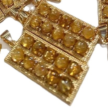 Unisex ogrlica s kristalnim privjeskom, inlay tehnika, geometrijski i životinjski oblici