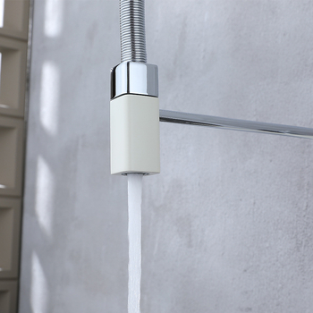 Konyhai keverőcsap meleg- és hideg vízre, kihúzható és forgatható kifolyóval, réz, kerámiabetét, modell Tinkerbell, 0-90°C