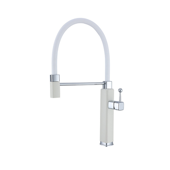 Konyhai keverőcsap meleg- és hideg vízre, kihúzható és forgatható kifolyóval, réz, kerámiabetét, modell Tinkerbell, 0-90°C