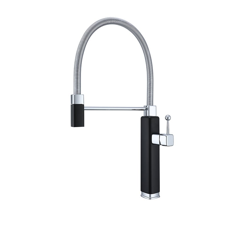 Konyhai keverőcsap meleg- és hideg vízre, kihúzható és forgatható kifolyóval, réz, kerámiabetét, modell Tinkerbell, 0-90°C