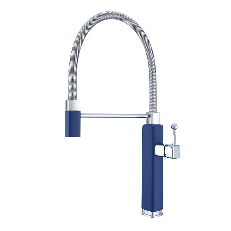 Konyhai keverőcsap meleg- és hideg vízre, kihúzható és forgatható kifolyóval, réz, kerámiabetét, modell Tinkerbell, 0-90°C