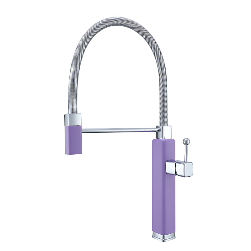 Konyhai keverőcsap meleg- és hideg vízre, kihúzható és forgatható kifolyóval, réz, kerámiabetét, modell Tinkerbell, 0-90°C