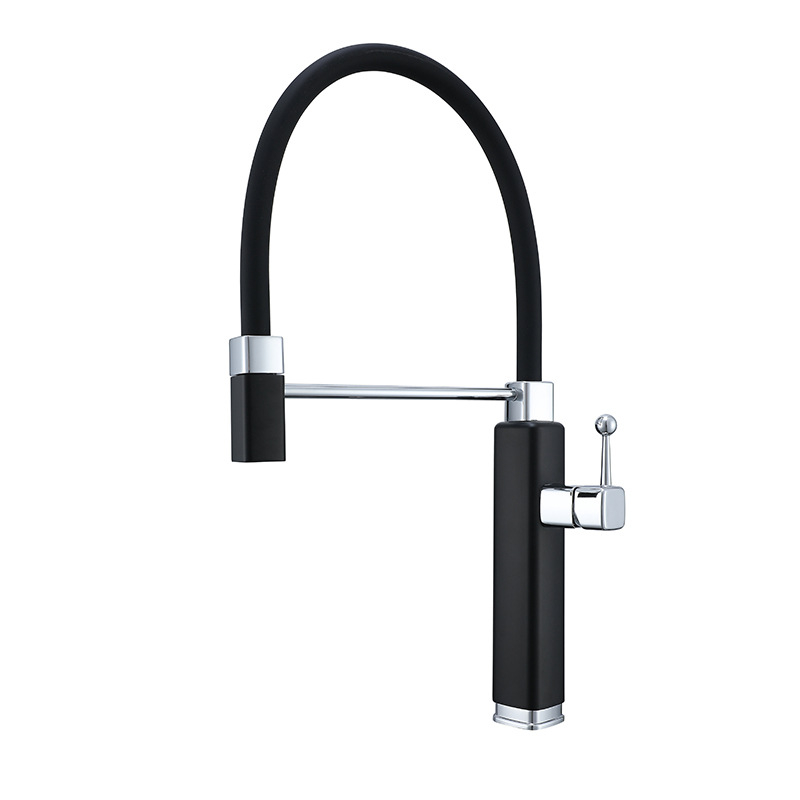 Konyhai keverőcsap meleg- és hideg vízre, kihúzható és forgatható kifolyóval, réz, kerámiabetét, modell Tinkerbell, 0-90°C