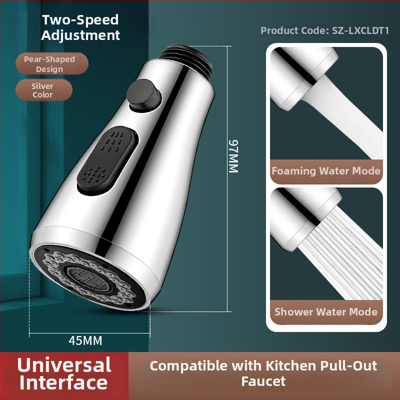 Krašto virtuvės krano išplėtėjas su keramikos vožtuvo šerdimi, ABS korpusas, pasukamas montavimas, Ø0.4 įvadas/išvadas, vožtuvo sėdynė Ø1.0