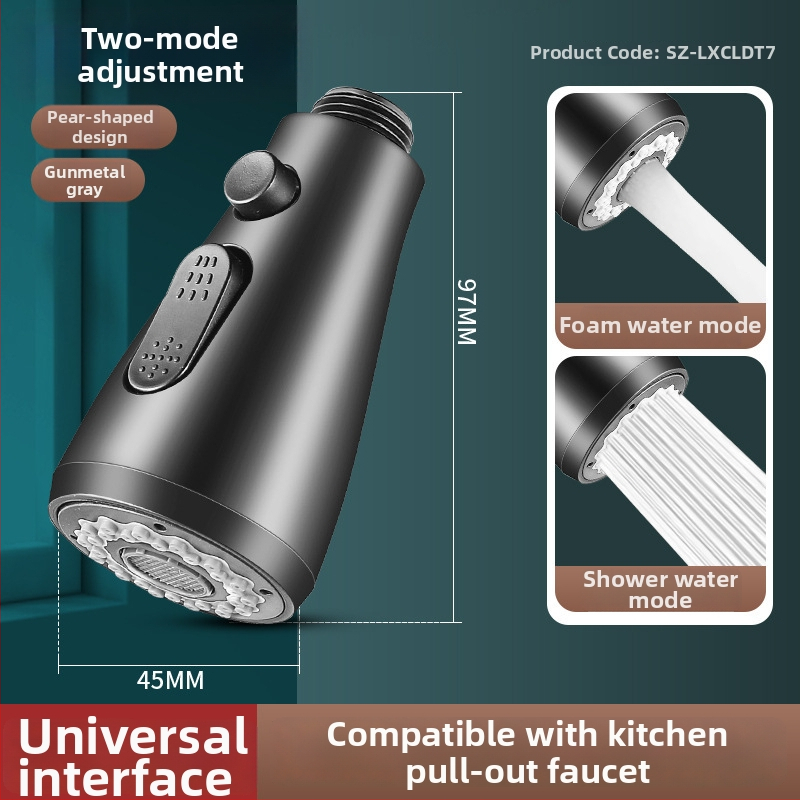 Krašto virtuvės krano išplėtėjas su keramikos vožtuvo šerdimi, ABS korpusas, pasukamas montavimas, Ø0.4 įvadas/išvadas, vožtuvo sėdynė Ø1.0