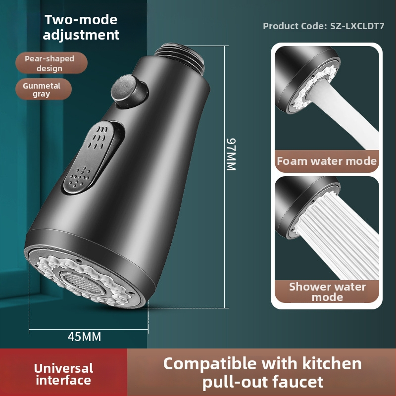 Krašto virtuvės krano išplėtėjas su keramikos vožtuvo šerdimi, ABS korpusas, pasukamas montavimas, Ø0.4 įvadas/išvadas, vožtuvo sėdynė Ø1.0