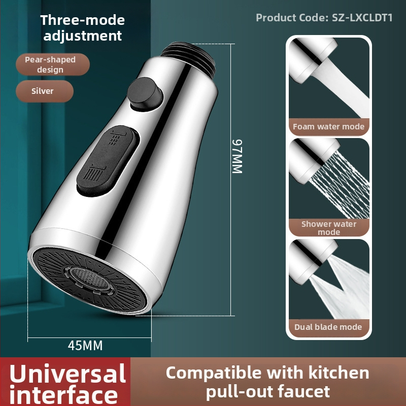 Krašto virtuvės krano išplėtėjas su keramikos vožtuvo šerdimi, ABS korpusas, pasukamas montavimas, Ø0.4 įvadas/išvadas, vožtuvo sėdynė Ø1.0