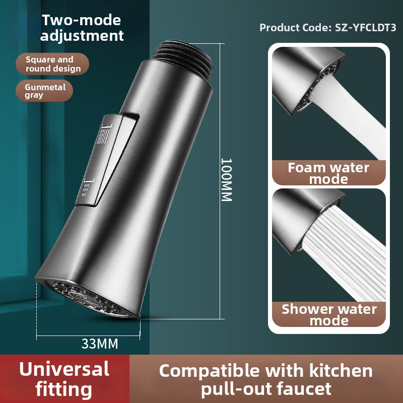 Krašto virtuvės krano išplėtėjas su keramikos vožtuvo šerdimi, ABS korpusas, pasukamas montavimas, Ø0.4 įvadas/išvadas, vožtuvo sėdynė Ø1.0