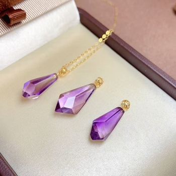 Citrin medál 18K arany záróval – szabad formájú, geometriai stílus, tavasz 2024