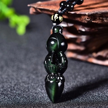 Obszidián medál geometriai kialakítással, vallási stílusú, uniszex, külön csomagolású ajándékhoz