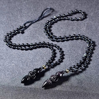 Obszidián medál geometriai kialakítással, vallási stílusú, uniszex, külön csomagolású ajándékhoz