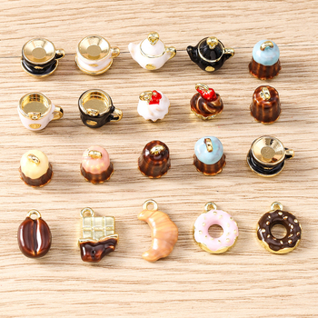 DIY ékszerkészítés kiegészítők – cinkötvözet – olajcseppentéses felület – minta: torta – 2025 nyári debütálás