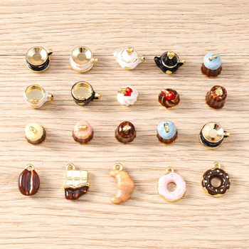 DIY ékszerkészítés kiegészítők – cinkötvözet – olajcseppentéses felület – minta: torta – 2025 nyári debütálás