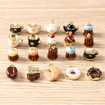 DIY ékszerkészítés kiegészítők – cinkötvözet – olajcseppentéses felület – minta: torta – 2025 nyári debütálás