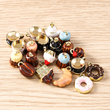 DIY ékszerkészítés kiegészítők – cinkötvözet – olajcseppentéses felület – minta: torta – 2025 nyári debütálás