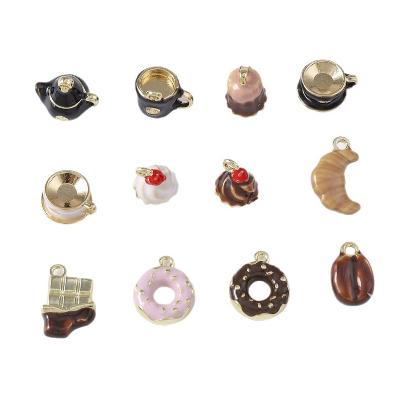 DIY ékszerkészítés kiegészítők – cinkötvözet – olajcseppentéses felület – minta: torta – 2025 nyári debütálás