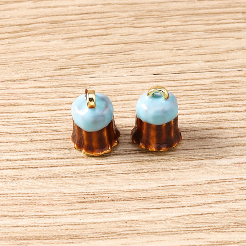 DIY ékszerkészítés kiegészítők – cinkötvözet – olajcseppentéses felület – minta: torta – 2025 nyári debütálás