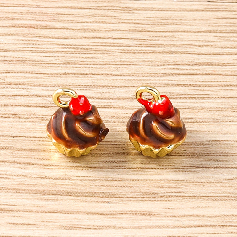 DIY ékszerkészítés kiegészítők – cinkötvözet – olajcseppentéses felület – minta: torta – 2025 nyári debütálás