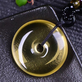 Haolan kristály citrin geometriás nyaklánc Seiko felülettel