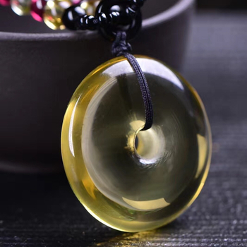 Haolan kristály citrin geometriás nyaklánc Seiko felülettel