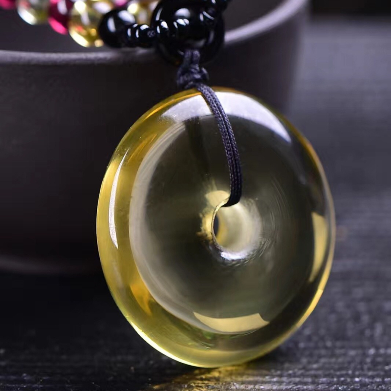 Haolan kristály citrin geometriás nyaklánc Seiko felülettel