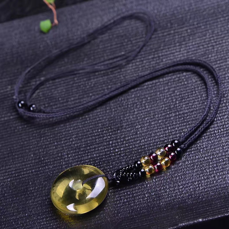 Haolan kristály citrin geometriás nyaklánc Seiko felülettel