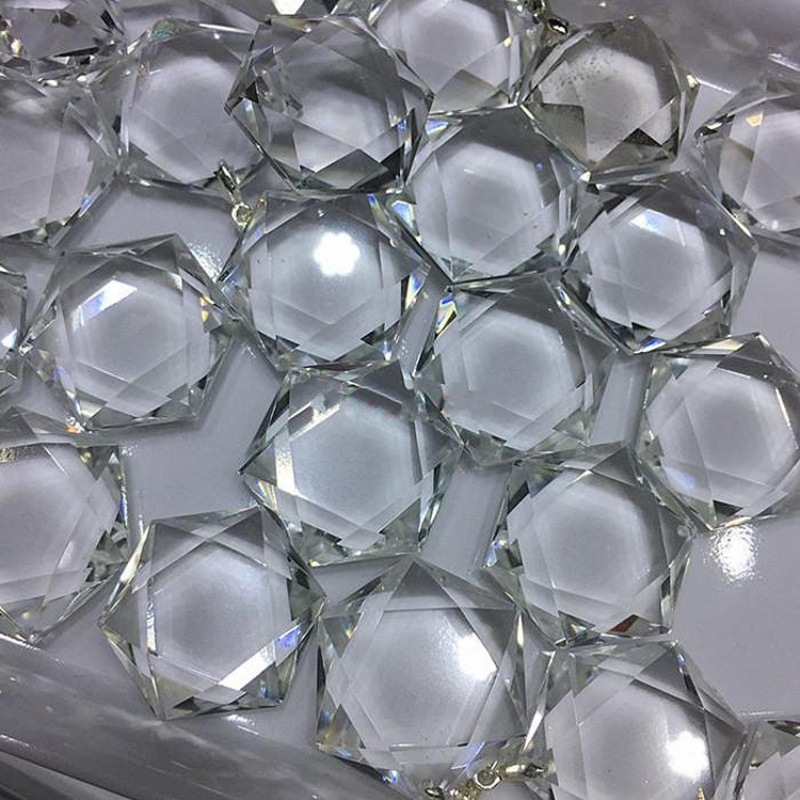 Kristály medálos nyaklánc, geometriai dizájn, uniszex, hatszögletű csillag