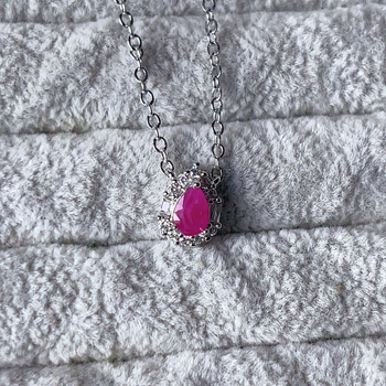 Ogrlica od bakra s posrebrenim premazom, geometrijski dizajn, mikrougrađeni cirkoni, Eric marka