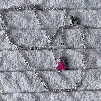 Ogrlica od bakra s posrebrenim premazom, geometrijski dizajn, mikrougrađeni cirkoni, Eric marka