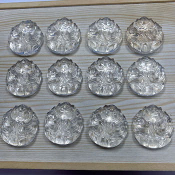 Nyaklánc róka-lótusz gravírozott medállal, fehér kristály, Century Jewelry