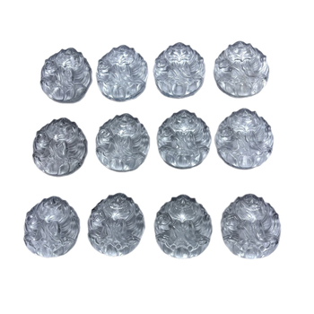 Nyaklánc róka-lótusz gravírozott medállal, fehér kristály, Century Jewelry