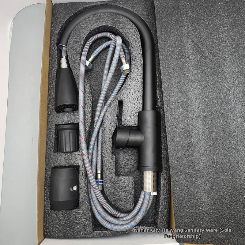 Nerūdijančio plieno ištraukiamas virtuvės čiaupas, vienos skylės montavimas, keramikinis diskas vožtuvas, modelis 1200