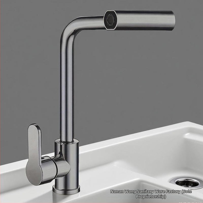 Nerūdijančio plieno ištraukiamas virtuvės čiaupas, vienos skylės montavimas, keramikinis diskas vožtuvas, modelis 1200