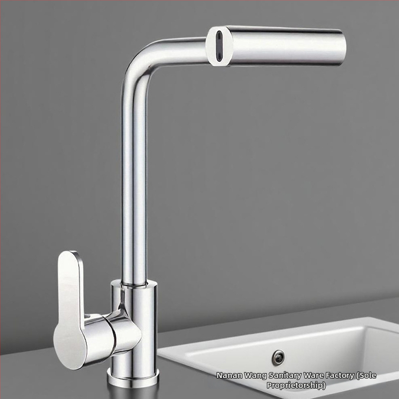 Nerūdijančio plieno ištraukiamas virtuvės čiaupas, vienos skylės montavimas, keramikinis diskas vožtuvas, modelis 1200