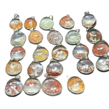 Colier de cristal cu pandantiv în formă de frunză, încrustare Ghost din cristale