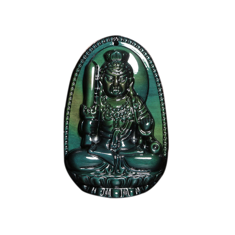 Privjesak od obsidijana s osobnim Buddha zaštitnikom i osam božanstava čuvara