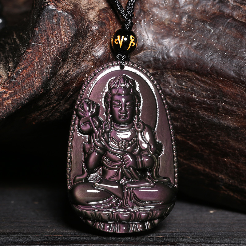 Privjesak od obsidijana s osobnim Buddha zaštitnikom i osam božanstava čuvara