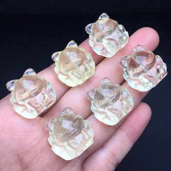 Κρεμαστό από κιτρίνη κρύσταλλο – μοτίβο εννιά-ουρά αλεπούς, για DIY κοσμήματα, χωρίς πλευρικά λίθους, γλυκό στυλ