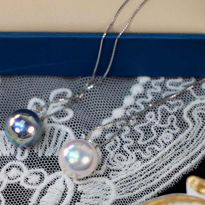 Ogrlica od umjetnog kristala, elektroplatiranje, običan lanac, geometrijski stil, za žene (Material: artificial crystal; Treatment: electroplating; Chain: regular chain; Style: geometric; For women)