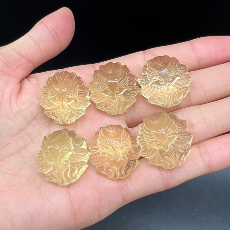 Κρεμαστό με κρύσταλλο κιτρίνης – τρισδιάστατη εννιάουρη αλεπού